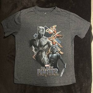 Marvel Black Panther Kids Grey‎ Graphic Print Short Sleeve T-Shirt Size 8